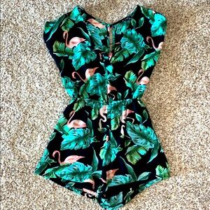 Women’s Tropical Flamingo Romper